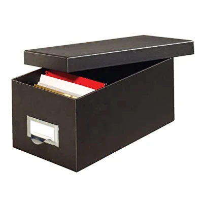Image of Globe Weis/Pendaflex Fiberboard Index Card Storage Box, 4 x 6 Inches, Solid Black (4X6BLA)