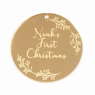 Image of Custom First Christmas Baby Personalised Bauble Decoration