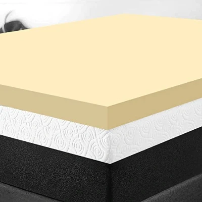 Image of Orthopaedic Memory Foam Mattress Topper Standard UK Sizes 1&quot; 2&quot; 3&quot; 4&quot;, Various Thicknesses/Depths Available, Soft &amp; Comfortable, Durable (2&quot; Single, 190 x 90 5cm)