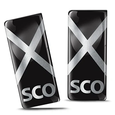 Image of 2 x 3D Gel Silicone Scotland Badge Car Number Plate Self adhesive Stickers Scottish Flag UK Decals QS 12