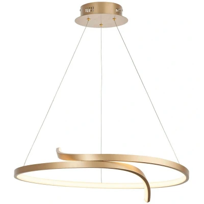 Image of Rafe LED Ceiling Pendant Matt Brushed Gold &amp; White Silicone