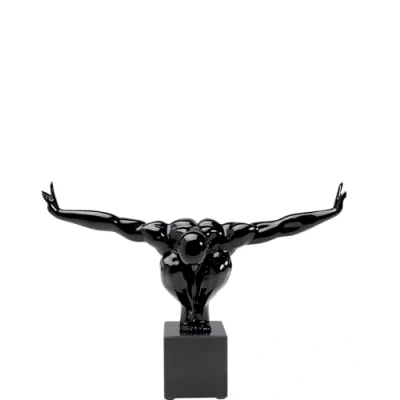 Image of Kare Design deco figure athlete, black, sculpture, home decor, handmade, 52x75x23cm