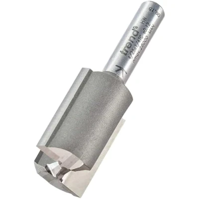 Image of Trend Professional Straight Two Flute Router Cutter, 1/4 Inch Shank, 17mm Cut Diameter &amp; 25mm Length, Tungsten Carbide Tipped, 4/25X1/4TC