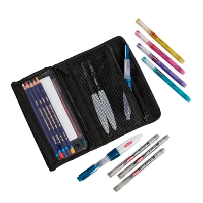 Image of Derwent Artpack, Black, Accessories Ideal for Sketching and Drawing, Professional Quality Carry Case, Pencil Wallet, 2306222