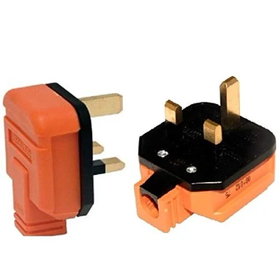 Image of K M Electronics® 1 X 13A 13 AMP PLUG HEAVY DUTY ORANGE RUBBER RUBBERISED GARDEN BS1363/A