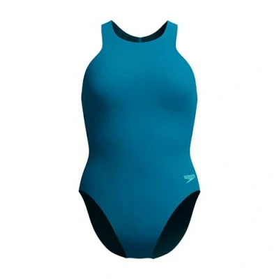 Image of Speedo Women&#039;s Racer Zip Swimsuit, Dark Teal, 36
