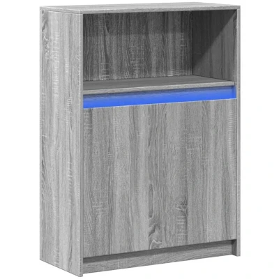 Image of vidaXL Sideboard with LED Grey Sonoma 72x34x100 cm Engineered Wood