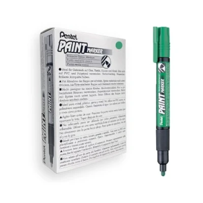 Image of Pentel 4.0mm Bullet Point Cellulose Based Paint Permanent Vivid Colours Marker Green
