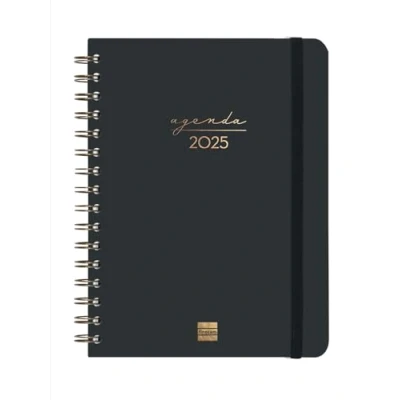 Image of Finocam Spiral Soul 2025 Diary Vertical Week View January December (12 Months) Black International