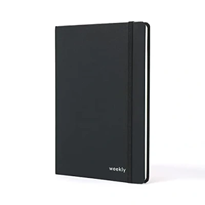 Image of Jumble &amp; Co Moodler A5 Week to View Undated Diary Clean Slate Black