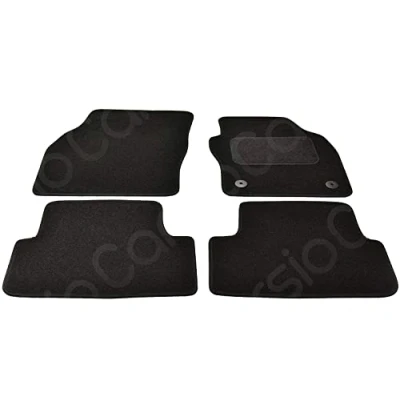 Image of Carsio Carpet Car Mats For Seat Ibiza 2017+ Onwards 4 Piece Set Tailored Fit Floor Mat Complete Accessory Black Custom Fitted All Weather, Anti Slip Backing &amp; Trim
