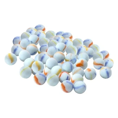 Image of ARSUK Cat&#039;s Eye Marbles, Glass Comes in a Bag, Protection Against Damage, Sports Toys &amp; Outdoor (40pcs Milky Marble)