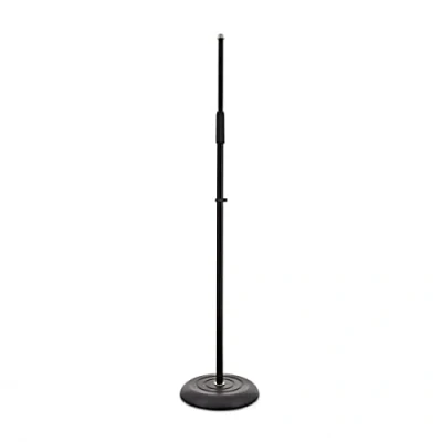 Image of Straight Microphone Stand with Round Base by Gear4music