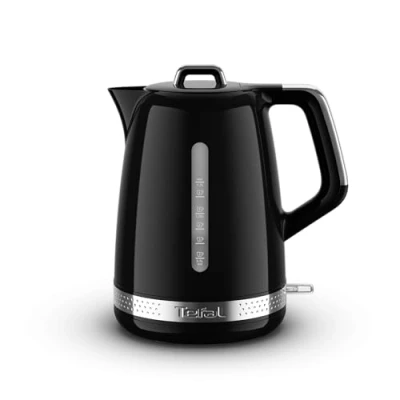 Image of Tefal Soleil Electric Kettle 1.7L, 3000W Fast Boil, Cordless with Double Viewing Window, 360 Rotational Base, Precise Spout, Removable Anti Scale Filter, in Glossy Premium Black KO3258G0