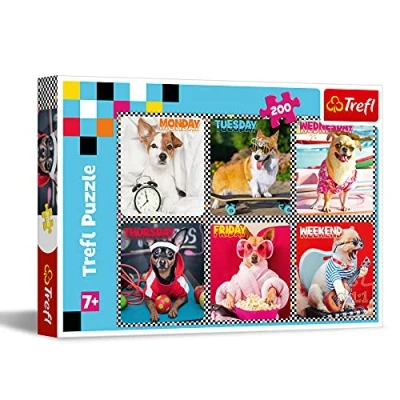 Image of Trefl 13279 Happy Dogs 200 Teile, für Kinder ab 7 Jahren Puzzle Pieces, Fröhliche Hunde