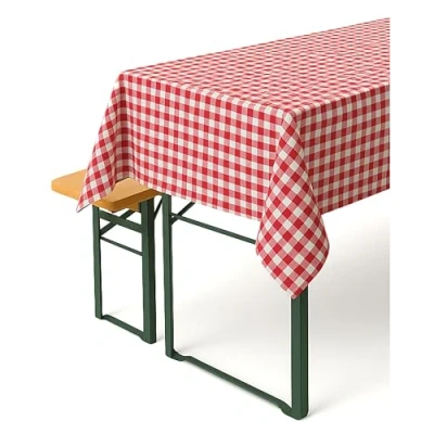 Image of texpot TextilDepot24 Country House Tablecloth, Chequered, 100% Cotton, 80 x cm, Square, Red/White