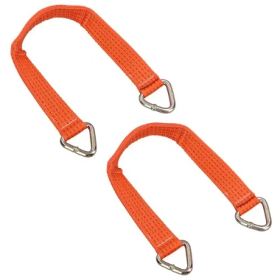 Image of AB Tools Axle Recovery Winch Strap Sling 2 PACK 5000kg 84cm Car Transporter Trailer