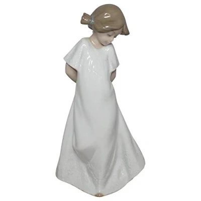 Image of NAO Porcelain Figure So Shy in Gloss and Pastel Tones. Decorative Girl Figure.