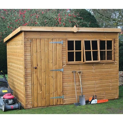 Image of 14&#039; x 10&#039; Traditional Heavy Duty Shiplap Pent Wooden Garden Shed (4.28m 3.05m)