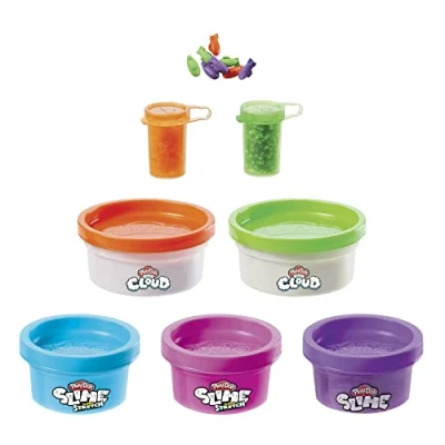 Image of Play Doh Nickelodeon Slime Rockin&#039; Mix ins Kit for Kids 4 Years and Up with 5 Colors 3 in Bead Varieties, Non Toxic, (F1816ER5)