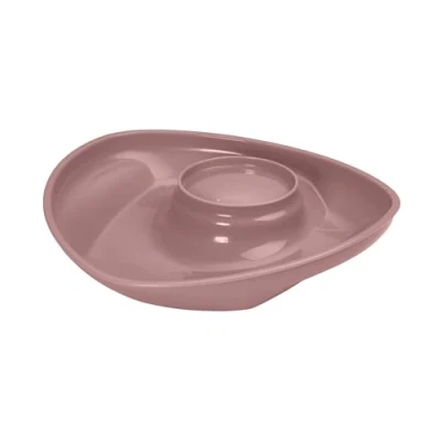 Image of Vital Baby Nourish Power Suction Weaning Plate 6m+, Berry Pink, Strong Suction, Easy Scoop Sides, Integrated Sauce Pot, EarthSmart Biodegradable, BPA Free