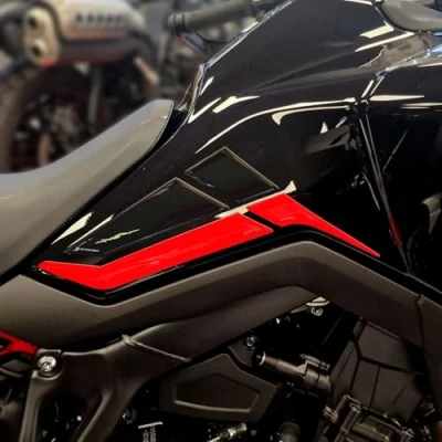 Image of Resin Bike Motorcycle 3D Stickers Compatible with Honda Africa Twin CRF 1100 L 2022 2023. Fuel Tank Side Protections from Impact and Scratches. Made in Italy