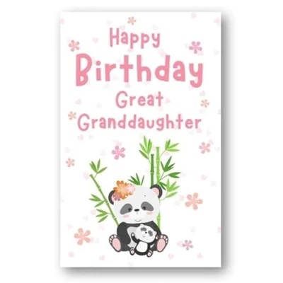Image of Second Ave Great Granddaughter Cute Panda Happy Birthday Card Greetings For Her