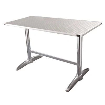 Image of Bolero Double Pedestal Table Rectangular 720X1200X600mm Stainless Steel Grey