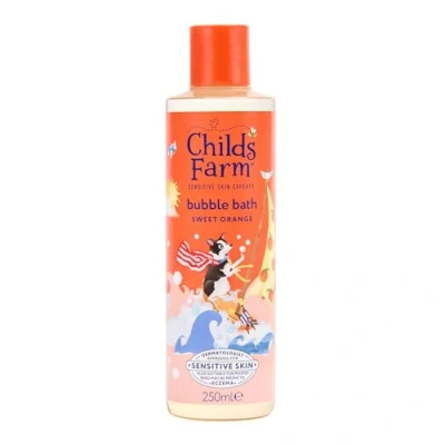 Image of Childs Farm Kids Bubble Bath, Sweet Orange Gently Cleanses &amp; Soothes Suitable for Dry, Sensitive Eczema Prone Skin, 250ml
