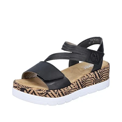Image of Rieker Women&#039;s V3964 Sandal, Black, 5 UK