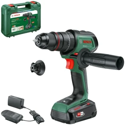 Image of Bosch Cordless Combi Drill AdvancedImpact 18V 80 QuickSnap (Impact Drilling and Screwdriving; System; Brushless Motor; 82 Nm; 13mm Metal Chuck; with Battery Charger)