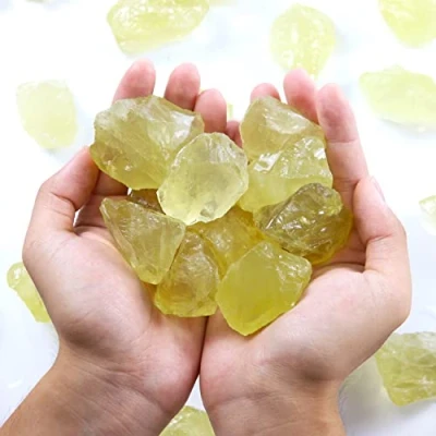 Image of Nvzi Rough Crystals and Healing Stones, Bulk Crystals, Rocks for Tumbling, Raw Quartz Stone Bulk, Amathesis Crystal, Calcite Crystal Decoration, Wicca, Chakra (460G) (Yellow Citrine)