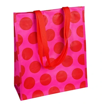 Image of Red On Pink Spotlight Reusable Shopping Bag