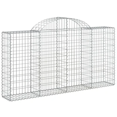 Image of vidaXL Arched Gabion Basket Galvanised Iron Construction Easy to Assemble Decorative Garden Barrier Stable &amp; Customisable