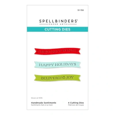 Image of Spellbinders S1 156 Handmade Sentiments Etched Dies from The Holidays Collection