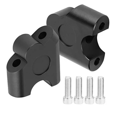 Image of BOROCO 22mm Universal Motorcycle Handle Bar Riser, Handlebar Clamp Back Move Mount Adapter (Black)