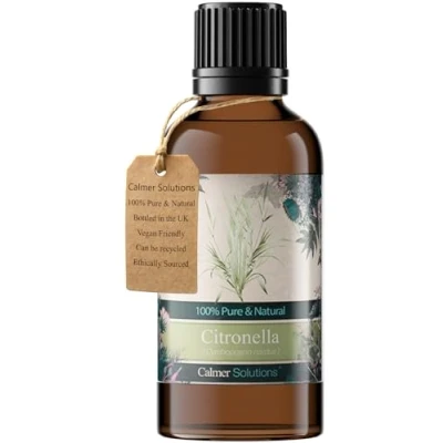 Image of Calmer Solutions Citronella 50ml Headache, colds, Insect Repellent Pure 100% UK Sourced Natural Essential Oils Professional or Home use Diffusers, Humidifiers, Candles &amp; More