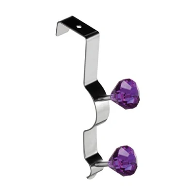 Image of Premier Housewares Diamante Double Over Door Hook Purple
