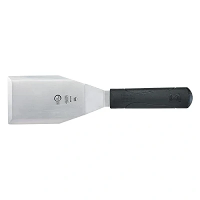 Image of Mercer Culinary Millennia 5 x 3 Inch Heavy Duty Turner, Stainless Steel, 15x10x3 cm, Black