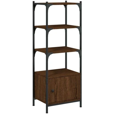 Image of vidaXL Bookcase 3 Tier Brown Oak 41x30x109.5 cm Engineered Wood