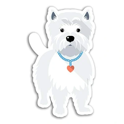 Image of 2 x 10cm West Highland Terrier Vinyl Stickers Westie Dog Sticker Laptop #18442 (10cm Tall)