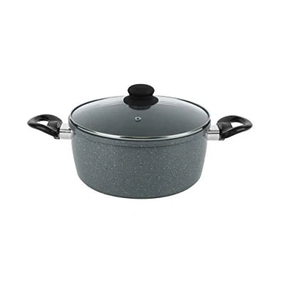 Image of DALEMOOR by URBN CHEF Carbon Steel Marble Grey Cooking Casserole Pots (20cm)