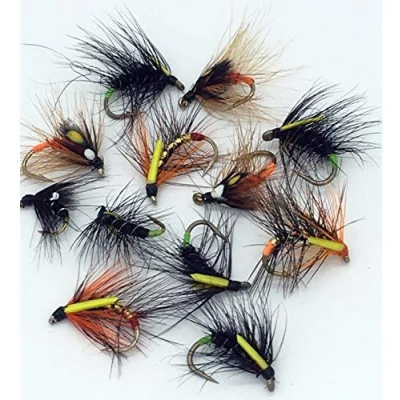 Image of BestCity Fly Fishing Caddis Snatchers set 10 12 Trout Flies UK x #100