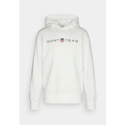 Image of GANT Men&#039;s Printed graphic hoodie Hooded Sweatshirt, Eggshell, M