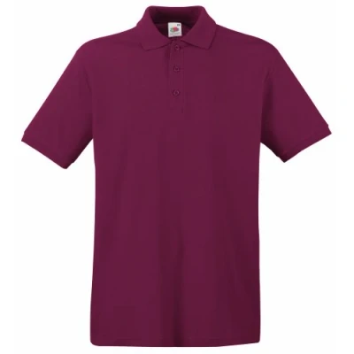 Image of Fruit of the Loom Men&#039;s Premium Short Sleeve Polo Shirt, Burgundy, XXX Large