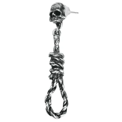 Image of Alchemy Gothic Hangman&#039;s Noose Women Earrings Silver Coloured, Pewter,
