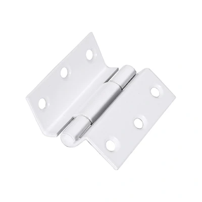 Image of 1 x Pair 63mm 58mm White Powder Coated STORMPROOF Casement Hinges REBATED CRANKED 434643