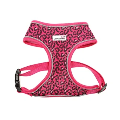 Image of Doodlebone Originals Pattern Airmesh Dog Harness (Bright Leopard, 4 5)
