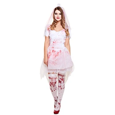 Image of HENBRANDT Ghostly Bloody Bride (One Size) Adult Halloween Fancy Dress Costume