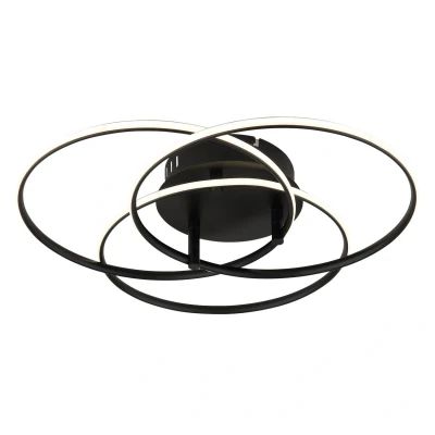 Image of Kombos 45.6cm Integrated LED Semi Flush Ceiling Light Matt Black 3x 4000K